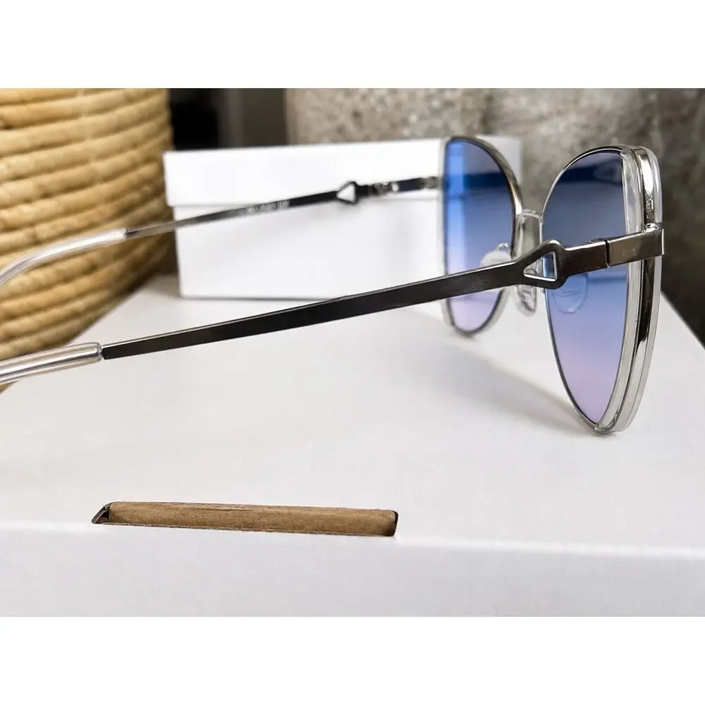Quay Australia X Love Island Glow Up Sunglasses Blue Pink Gradient Cat Eye +case - Picture 14 of 14